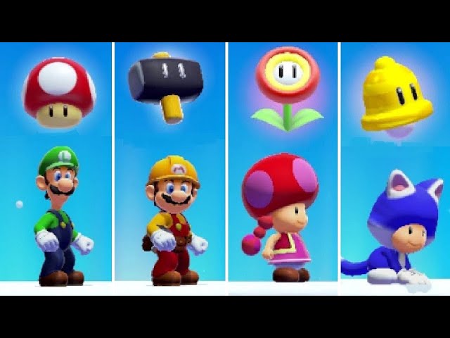 Super Mario Maker 2 - All Characters Mario 3D World Power-Ups