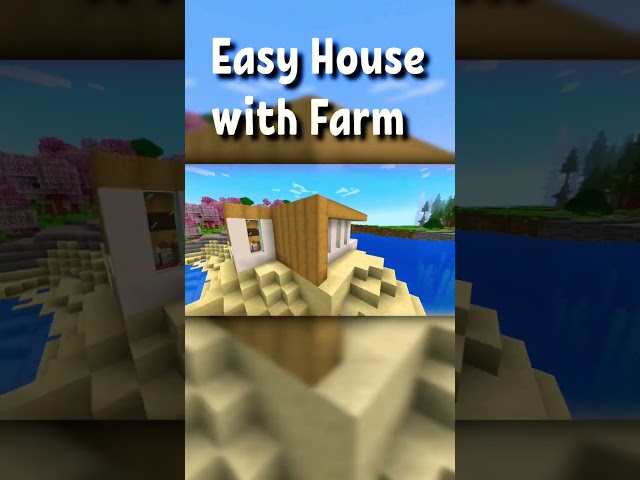 Easy House with Farm:) More likes - more Shorts! #shorts #minecraft