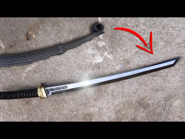 Making a SWORD out of rusted a spring.