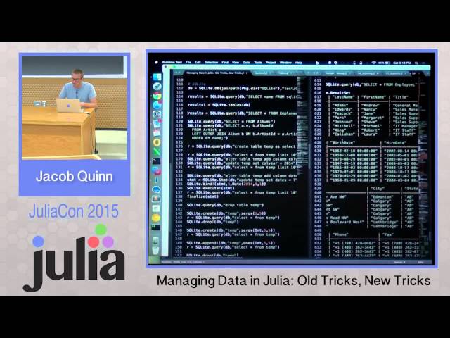 Workshop: Jacob Quinn - Managing Data in Julia  Old Tricks, New Tricks