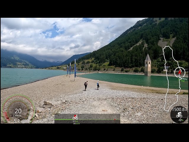 45 minutes Scenic Lago di Resia Indoor Cycling Workout Garmin 4K Video