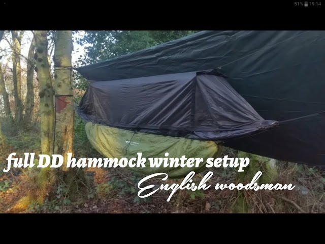 DD hammock setup for winter camping