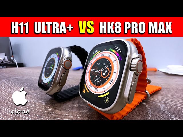 HK8 Pro Max AMOLED vs H11 ULTRA PLUS - APPLE Watch ULTRA Clone Comparison