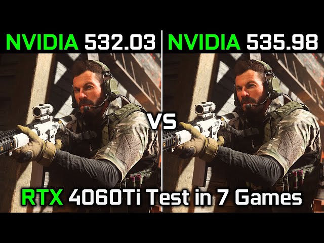 Nvidia Drivers (532.03 vs 535.98) RTX 4060 Ti Test in 7 Games 2023