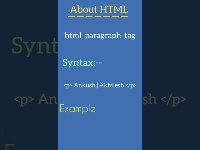 HTML Paragraph Tag | Learn Coding