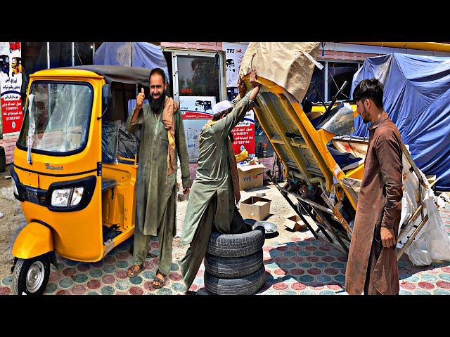 Mass Production and Complete Assembling Process of TVS Three Wheels Rickshaws in Local Workshop