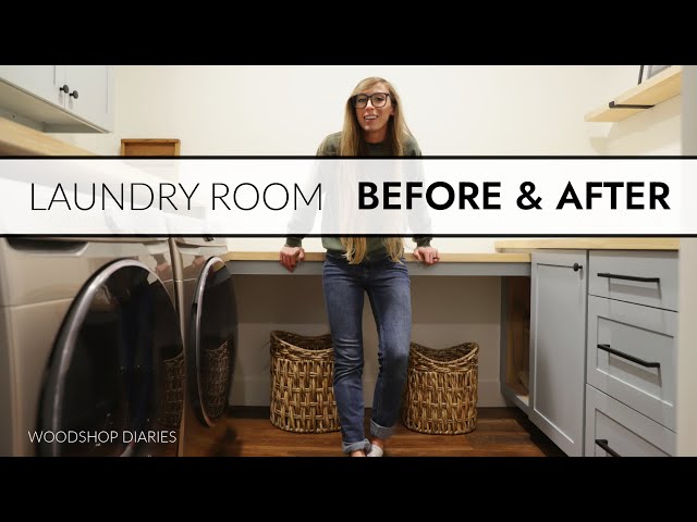 DIY Laundry Room Renovation With Built In Cabinets
