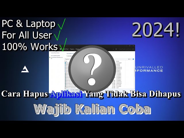 🔧Cara Menghapus Aplikasi Yang Tidak Bisa Dihapus Pada PC & Laptop ✅ Wajib Kalian Coba | 2024!