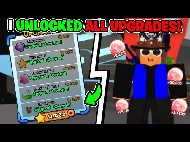 I Got 10,000 STARS & Unlocked EVERY UPGRADE In Roblox Bubble Gum Haven!
