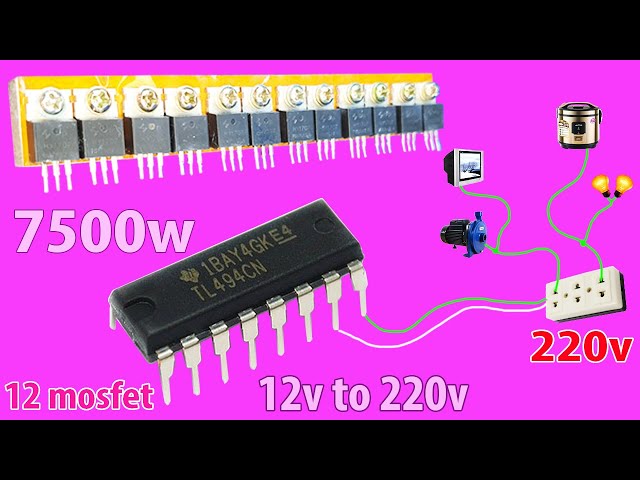 How to make a simple inverter 7500W, 12 to 220v IRF 3205, creative prodigy #24