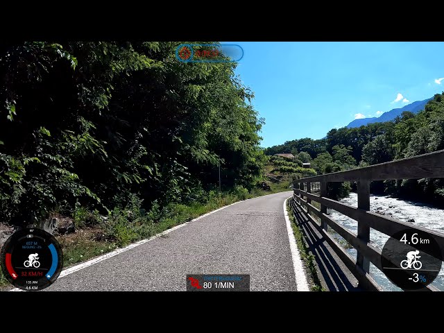60 Minute Fat Burning Indoor Cycling Workout Vinschgau Alps Italy Garmin 4K Part 1