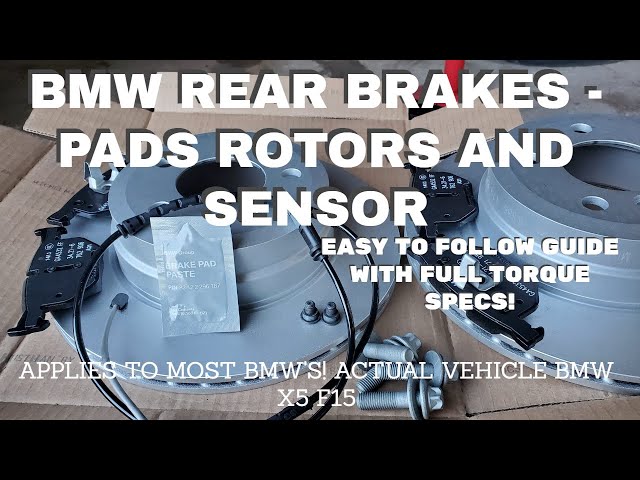 DIY HOW TO REPLACE REAR BRAKE PADS ROTORS AND SENSOR BMW  F15 X5