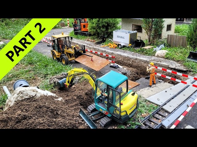 Road reconstruction, RC Excavator Hitachi ZX135US, Yanmar B37V, Truck Scania 10x8 multilift, PART 2