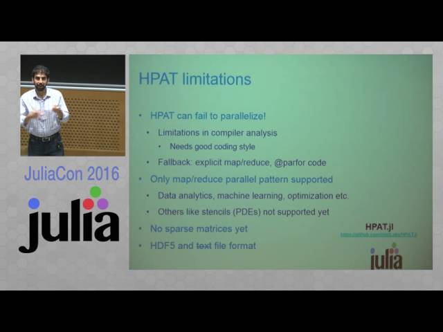 HPAT.jl: Easy and Fast Big Data Analytics | Ehsan Totoni | JuliaCon 2016