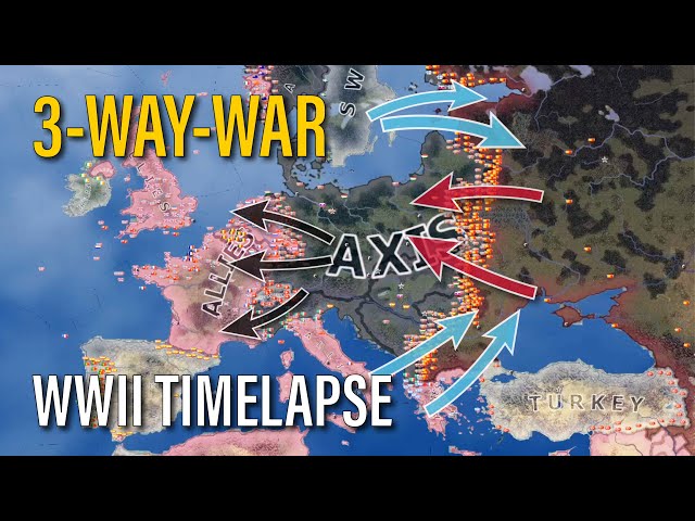 Insane 3 Way War - HOI4 Timelapse