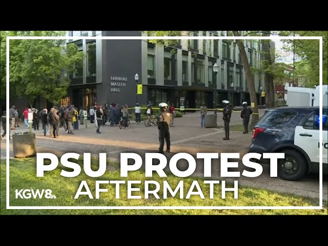 Calm returns to Portland State University campus after full day of police action, protests