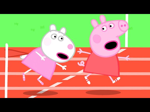 Who Runs Faster? Peppa Pig or Suzy Sheep? | Family Kids Cartoon