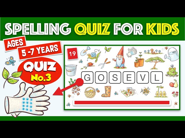 Spelling Quiz For Kids Aged 5 - 7, Quiz No.3 #Kidsgrammar #Learngrammar #wordscramble
