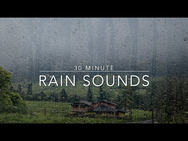 30 Minute Heavy Rain - Short heavy rain on glass - Rain sounds for Sleep