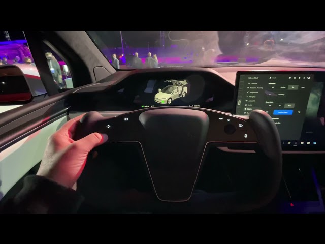 Inside the new Tesla Model X playing with UI and Yoke