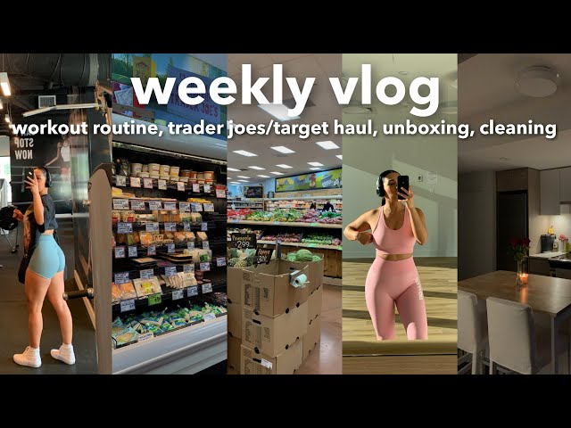 VLOG | Cleaning Apartment, Productive Weekly Workouts, Trader Joes & Target Haul, Unboxing PR + more
