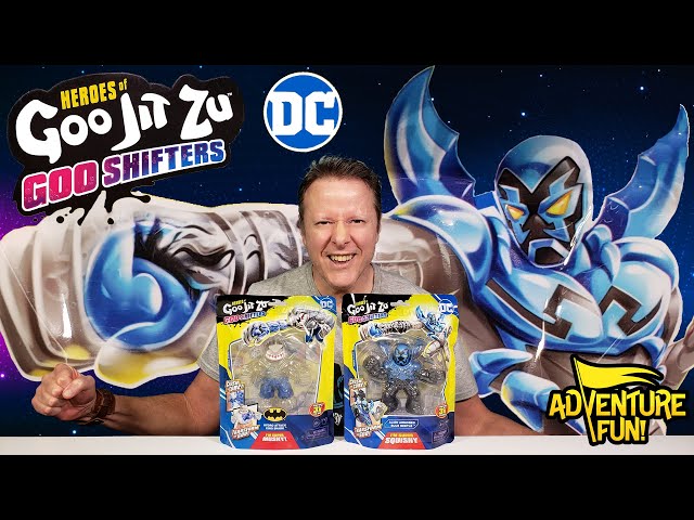 4 DC Comics Heroes of Goo Jit Zu Goo Shifters Alien Armored Blue Beetle Adventure Fun Toy review!