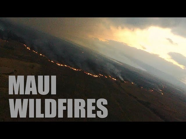 MAUI Hawaii WILDFIRE Aerial Drone Video Surveillance - Parrot NIGHT FURY 4G Wing
