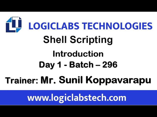 Shell Scripting Day 1 Batch 296
