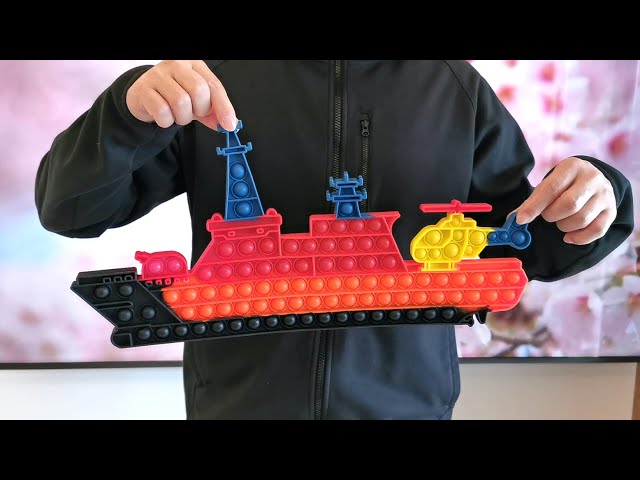 Battleship Pop It Unboxing 2022 -  Funny Warship Push Bubble Fidget Toy