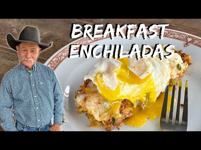 Cheesy Enchiladas Stuffed with Sausage and Scrambled Eggs