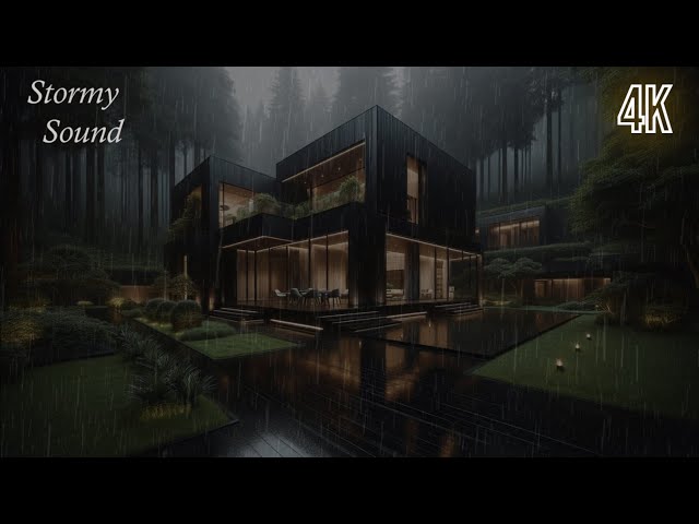 Dark Mysterious Mansion on a Rainy Evening