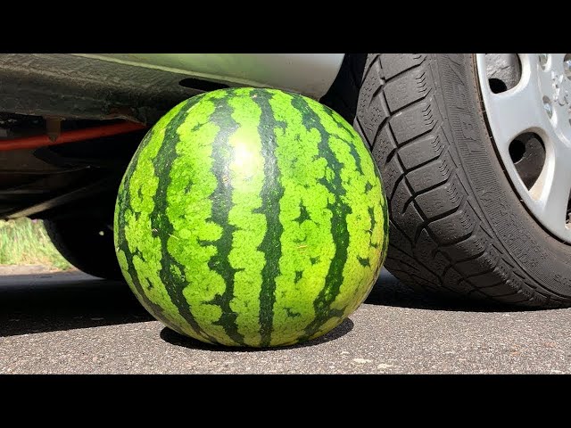 Crushing Crunchy And Soft Things By Car – Spongebob Vs Giant Watermelon, Eggs, Pineapple