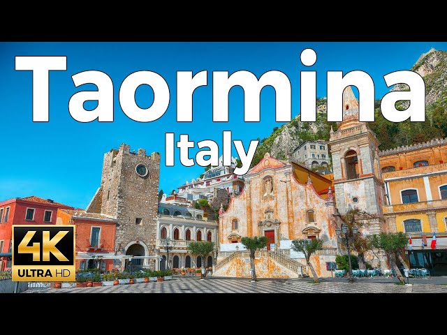 Taormina, Italy Walking Tour (4k Ultra HD 60fps) – With Captions