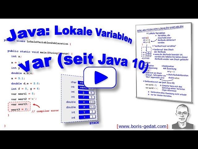 Lokale Variablen in Java (inkl. var seit Java 10)
