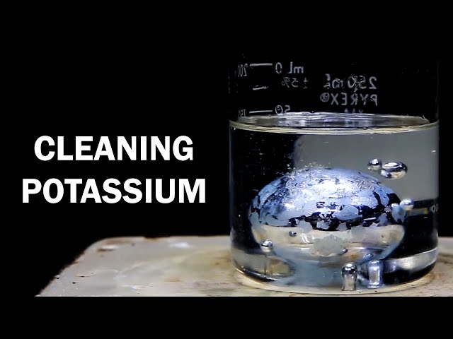 Cleaning old potassium metal