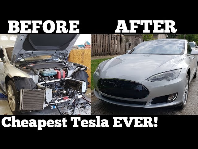 We Rebuilt a Wrecked Salvage Auction Tesla at our Home Garage in 48 Hours