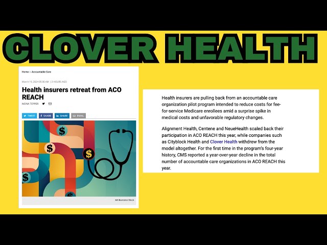 Health insurers retreat from ACO REACH Clover Health CLOV Stock