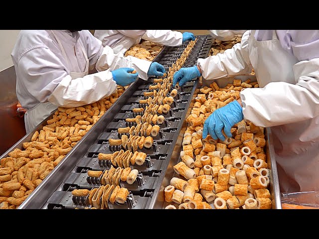 Mass production! Amazing Fish Cake Making Process - Korean food factory