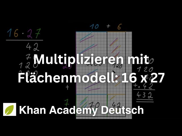 Multiplizieren mit Flächenmodell: 16 x 27 | Mathematik | Khan Academy
