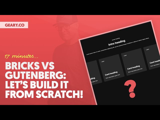 Bricks vs Gutenberg - Feature Section Victor From Scratch (17min)