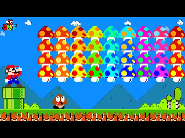 Super Mario Bros. but Mario had MORE Custom Mushroom All Character? | Game Animation
