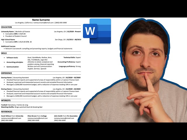 How To Make a Resume For Students | Microsoft Word
