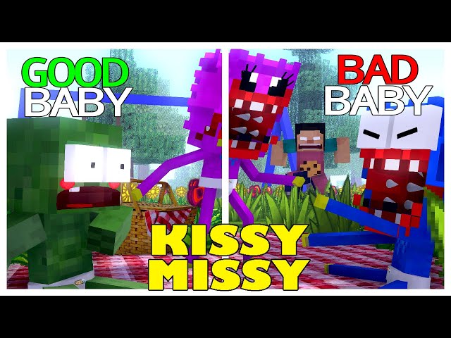 Monster School : BABY ZOMBIE AND HUGGY MEET BABY KISSY MISSY -  Minecraft Animation