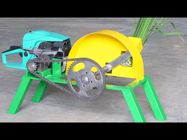 How To Make A Simple Chaff Cutter Using Chain Saw | DIY