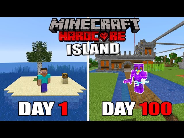 I Survived 100 Days On A Survival Island in Minecraft Hardcore | 100 days survival island