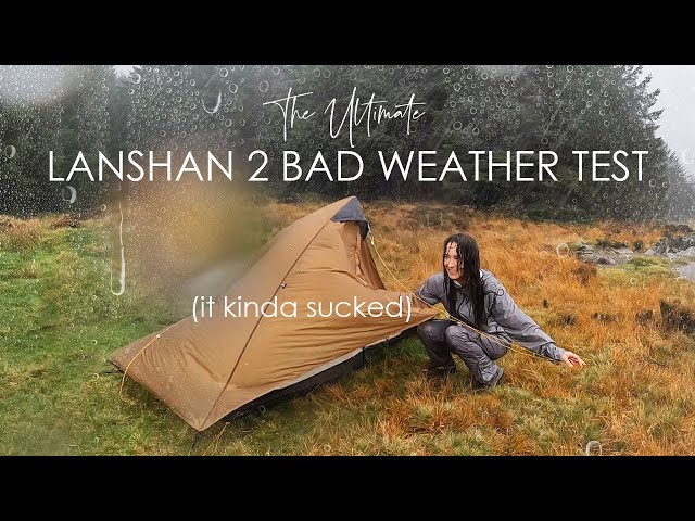 Testing Budget Lightweight Hiking Tent in Bad Weather! LANSHAN 2 Gale Force Wind & Rain 2 Nights