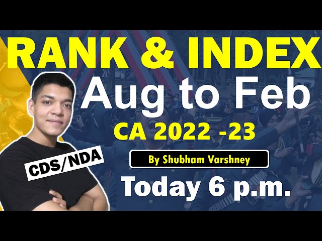 RANKS AND DIFFERENT INDEX IN NEWS | CDS 1 2023 | NDA 1 2023 | Shubham Varshney
