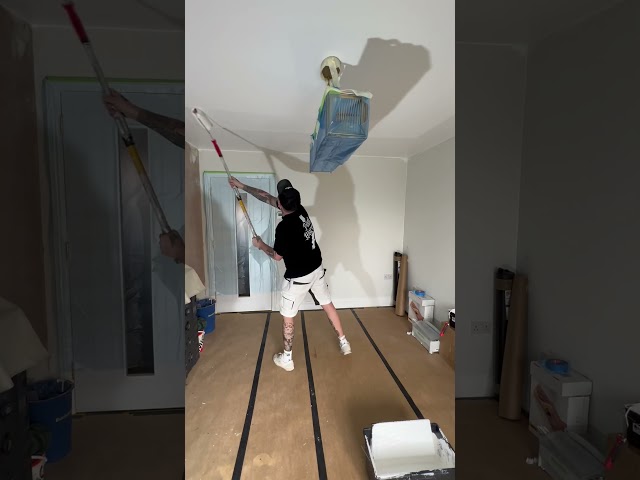HOW TO PAINT A CEILING.. #ytshorts #youtubeshorts #painting #diy #viral #paintwarrior
