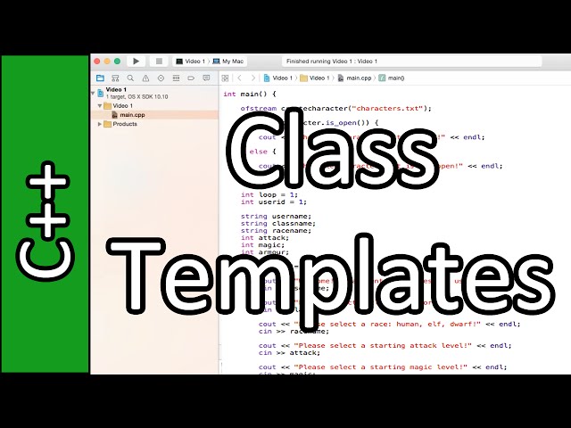 Class Templates - C++ Programming Tutorial #48 (PC / Mac 2015)