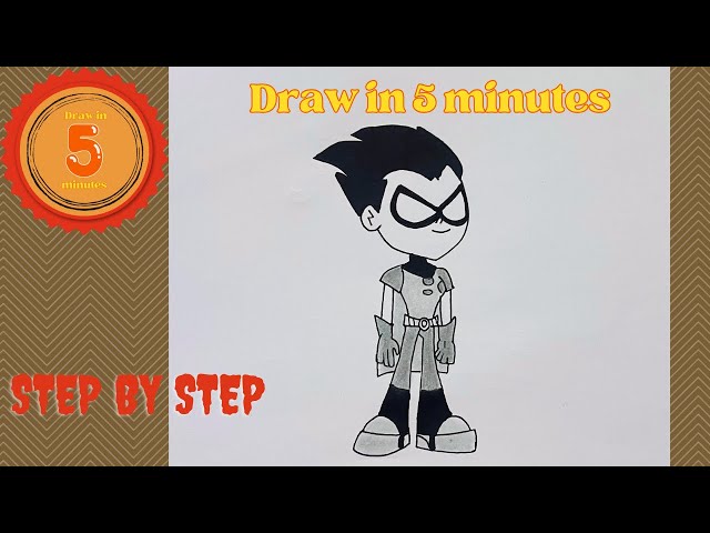 how to draw Robin Teen titans go | how to draw for beginners | how to draw cartoon characters